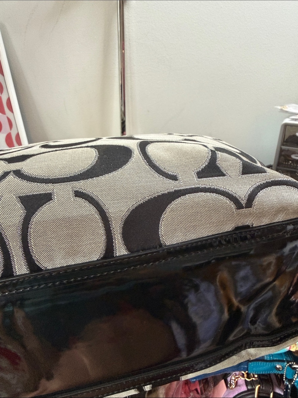 Coach Poppy Signature Metallic Hallie Tote - Picture 11 of 17